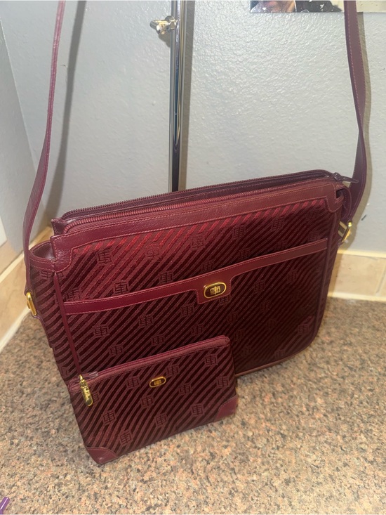 Emilio Pucci Handbags - Emilio Pucci Wine Burgundy Shoulder Bag with Matching Pouch set